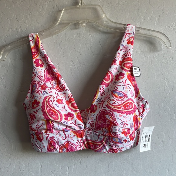 Time and Tru Women's Classic Plunge Swim Bikini Top Size S (4-6) Paisley print - Picture 5 of 10